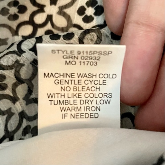 Sara Michelle Black & Cream Ruffle Sleeve Casual Workwear Blouse Top, Size L - Picture 7 of 13